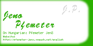 jeno pfemeter business card