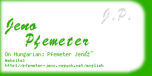 jeno pfemeter business card